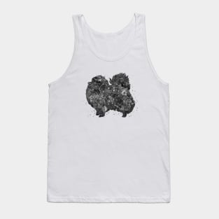 pomeranian dog black and white art Tank Top